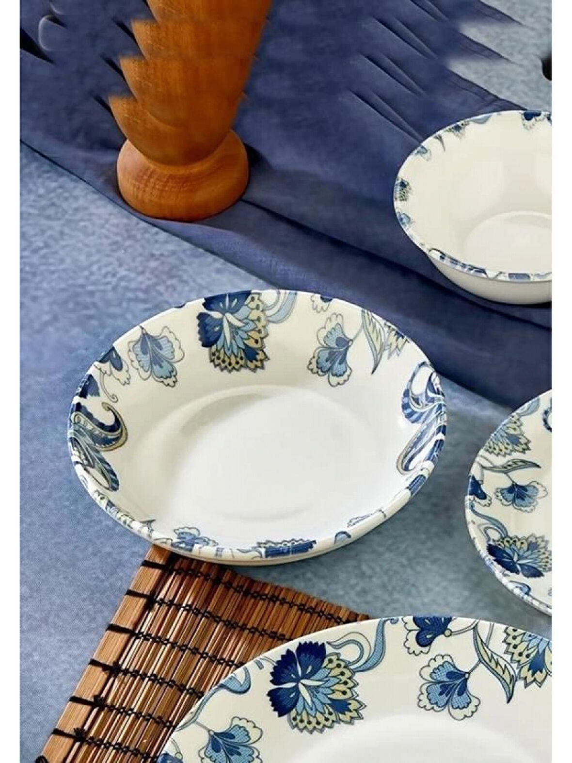 Cooker Çiçek Desenli Porselen Yemek Tabağı 20 cm 6'lı