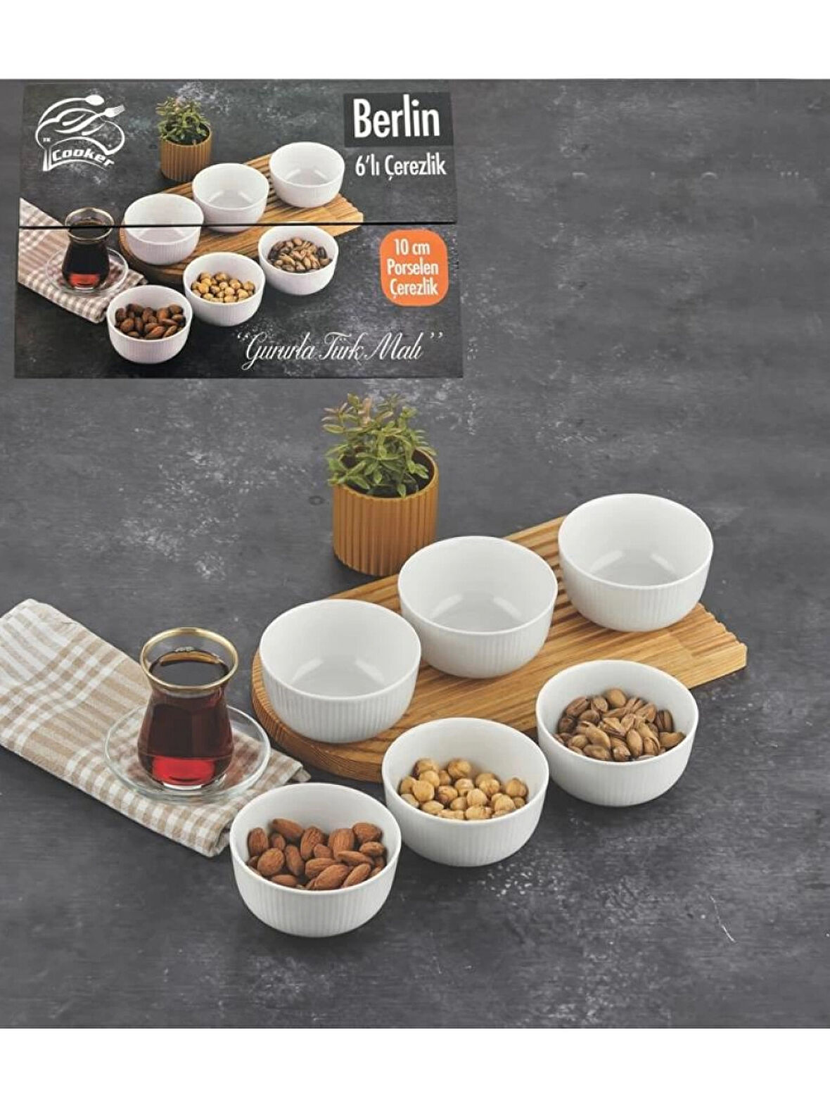 Cooker Porselen Çerezlik 10 cm 6'lı