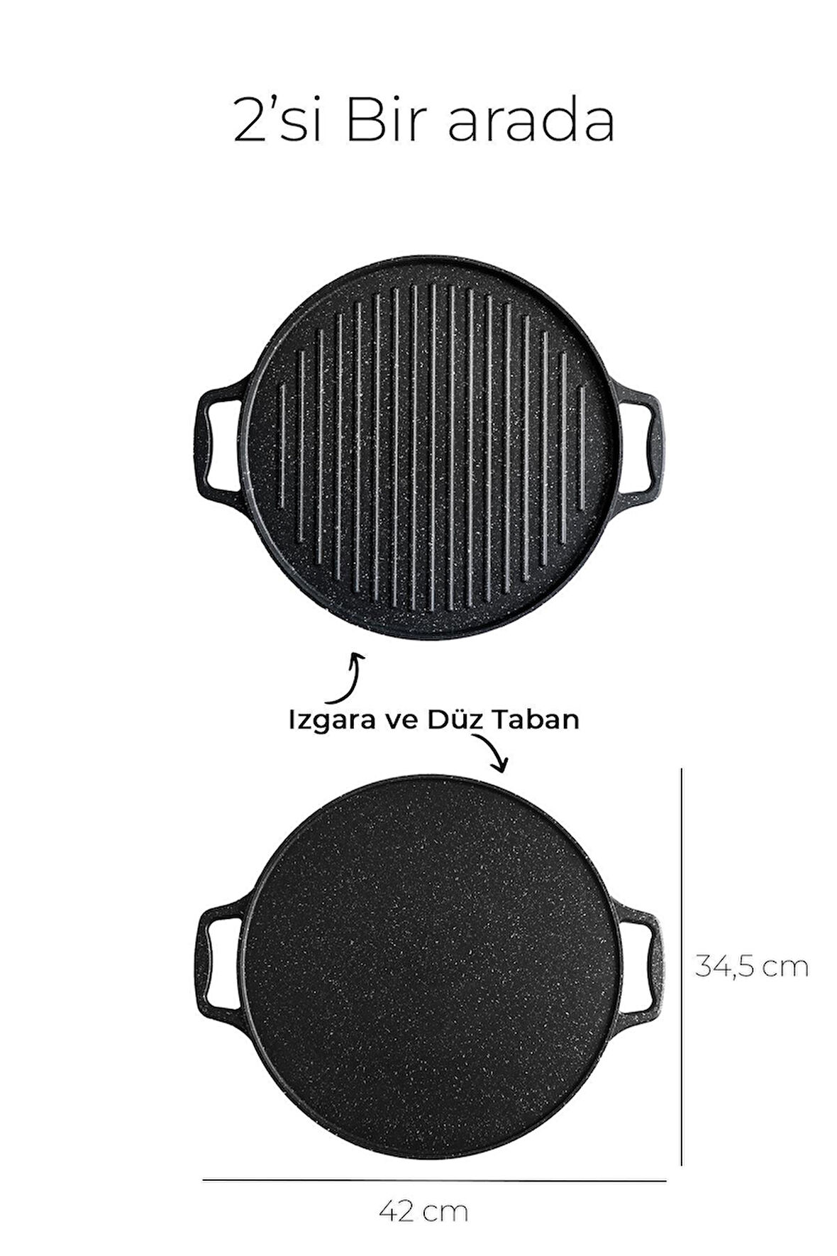 ÇİFT TARAFLI ÇİFT KULPLU DÖKÜM TAVA İSTER IZGARA İSTER GÖZLEME
