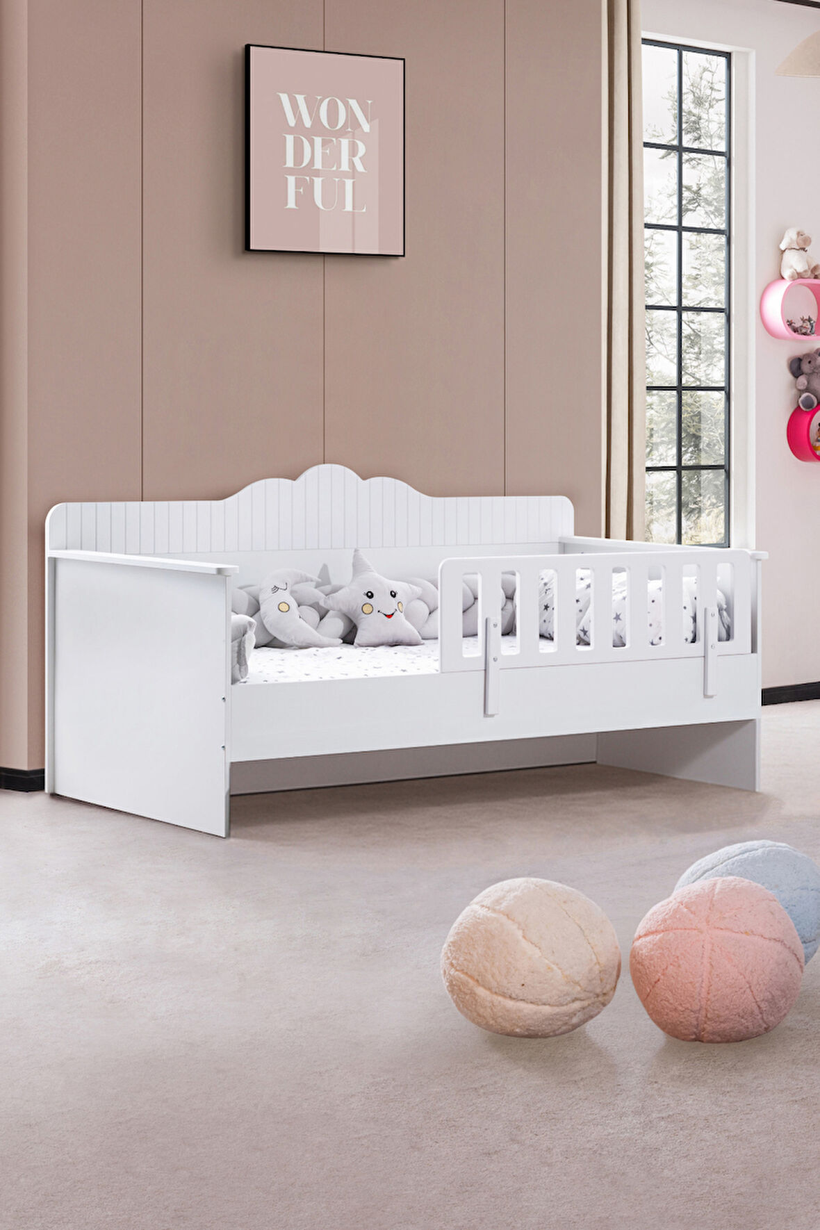 Karyola, Flower Montessori Karyola - Beyaz