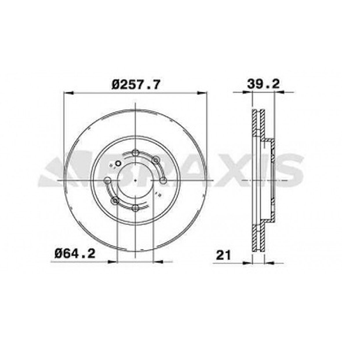 Honda On Fren Diski (aynası) Havalı Honda Jazz 09-12 Honda City 08-> (258x4) - Braxıs Ae0207