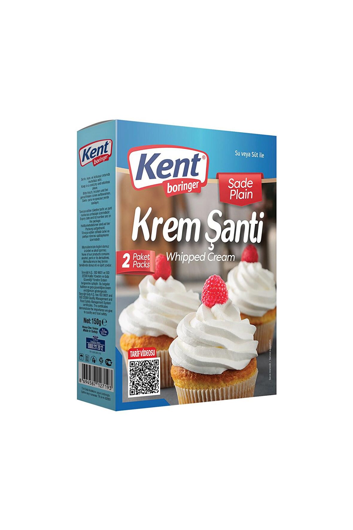 Kent Boringer Krem Şanti Sade 150 Gr