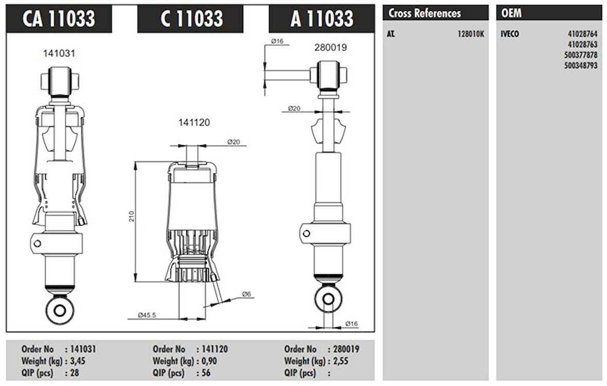 İveco Truck Kabın Korugu (arka) - İveco / Eurotech - Eurostar - Connect Ca 11033