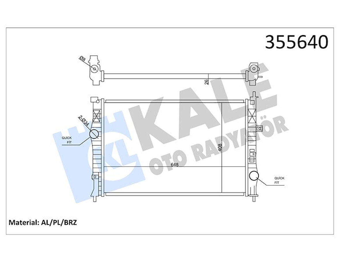 Psa Motor Su Radyatoru 3008 II-308 II-5008 II-508 II-Expert IV-Rifter-Partner-Berlingo-C4 Picasso II - Kale 355640