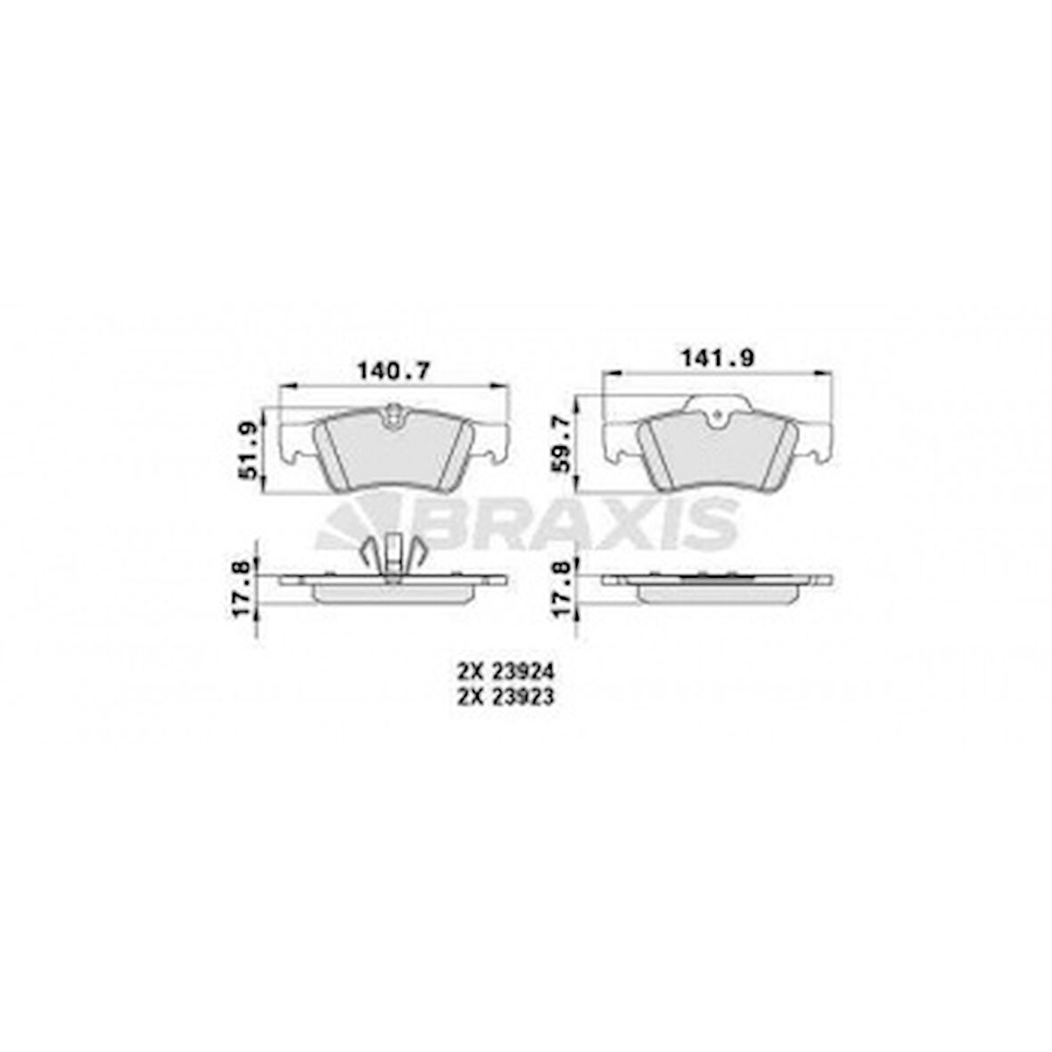Mercedes Fren Balatası Arka W463 04> W164 05>11 W251 05>12 - Braxıs Aa0239
