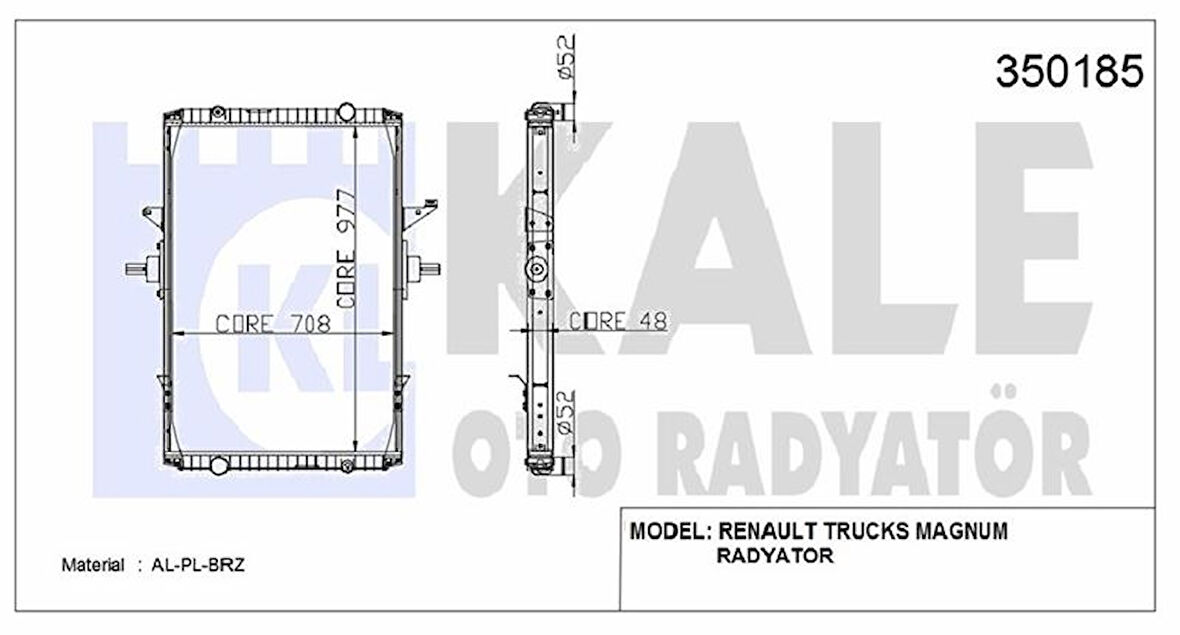 Renault Truck Motor Su Radyatoru Renault Trucks Magnum E,tech (cerceveli) / (mt) 2000 Sonrası - Kale 350185