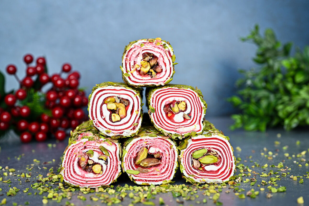 Tadım Dünyası File Fıstıklı Narlı Special Sarma Türk Lokumu 1000 gr