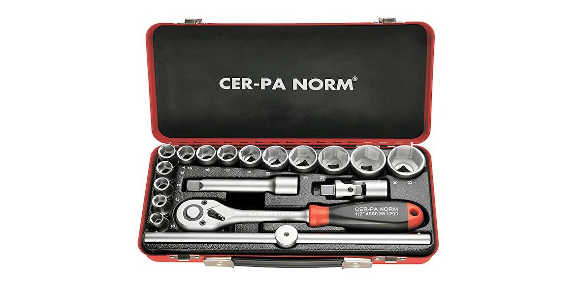 Cer-Pa Norm 4000 30 1217 ½" 18 Parça Lokma Anahtar Takımı