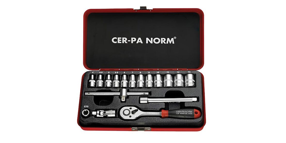 Cer-Pa Norm 4000 30 1417 ¼" 17 Parça Lokma Anahtar Takımı