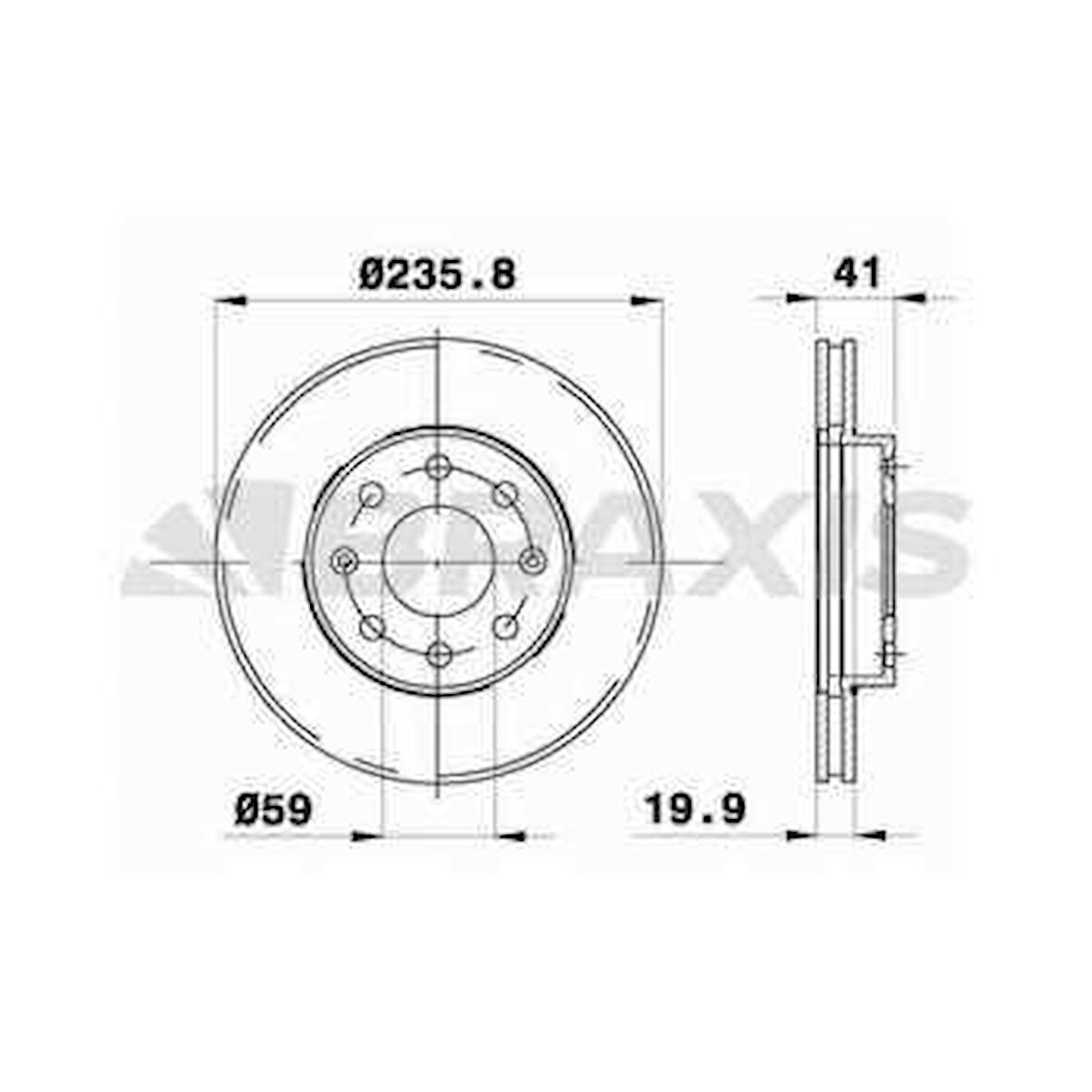 Opel On Fren Diski Aveo T250 T255 05> Kalos 02> Matız 05> Spark 10> Havalı 236mm - Braxıs Ae0089
