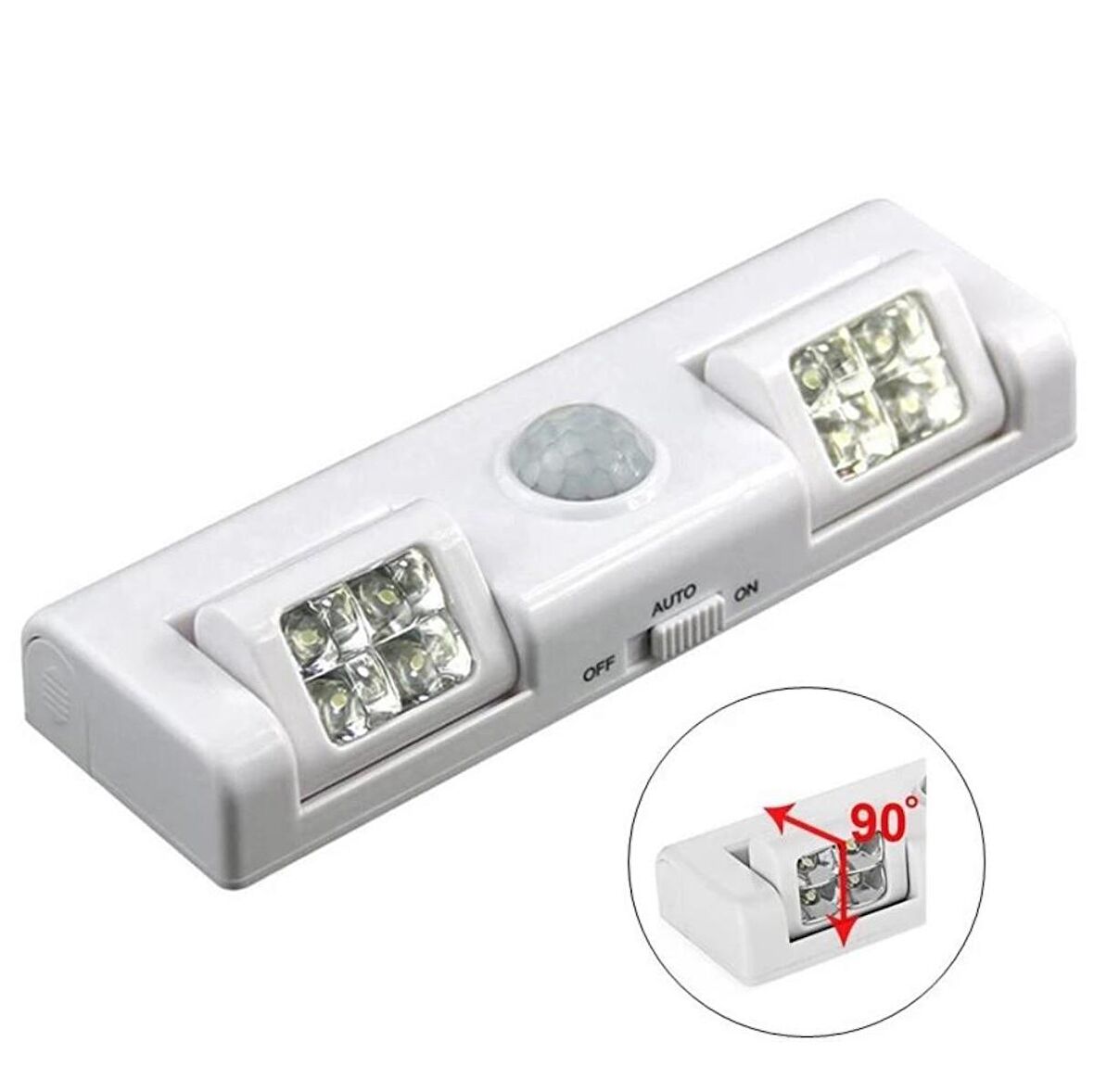 SGE TEKNOLOJİ 2 TARAFLI 8 LED HAREKET SENSÖRLÜ PİLLİ LED ÇALIŞMA MASASI EV ELBİSE DOLABI LAMBA IŞIK