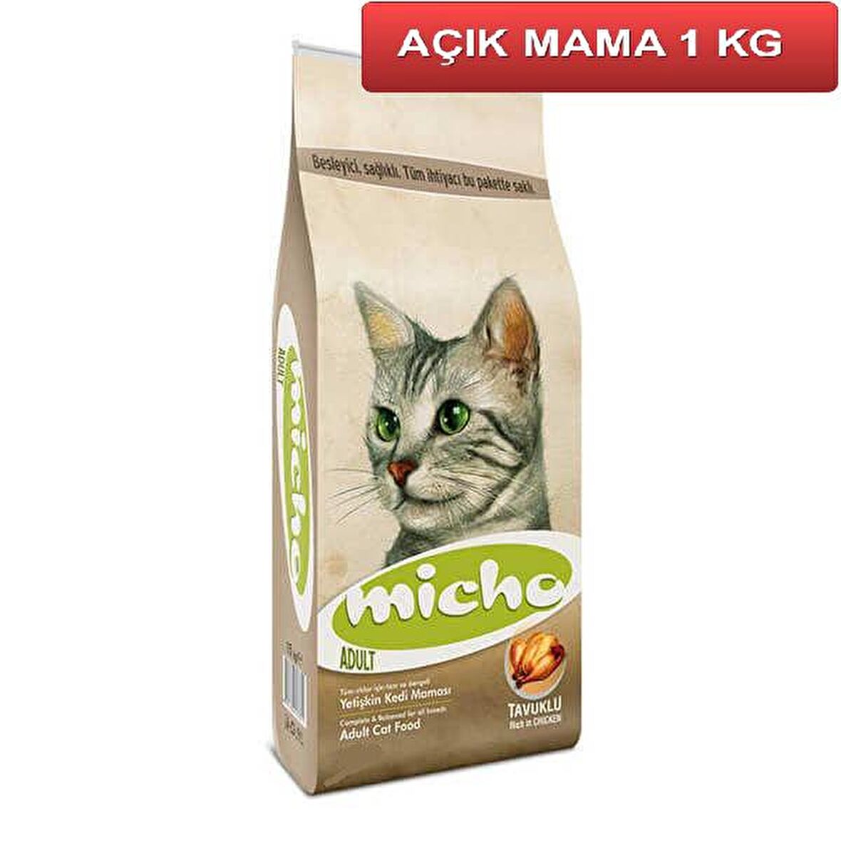 Micho Adult Cat Tavuklu Hamsi ve Pirinç  Kedi Maması 1 kg AÇIK