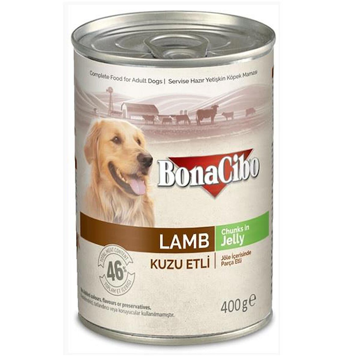 Bonacibo Jöleli Kuzu Etli Yaş Yetişkin Köpek Maması 400 GR