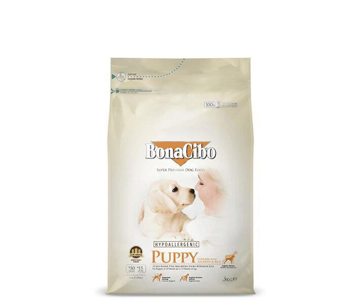 Bonacibo Puppy Tavuklu ve Balıklı Yavru Köpek Maması 3 kg