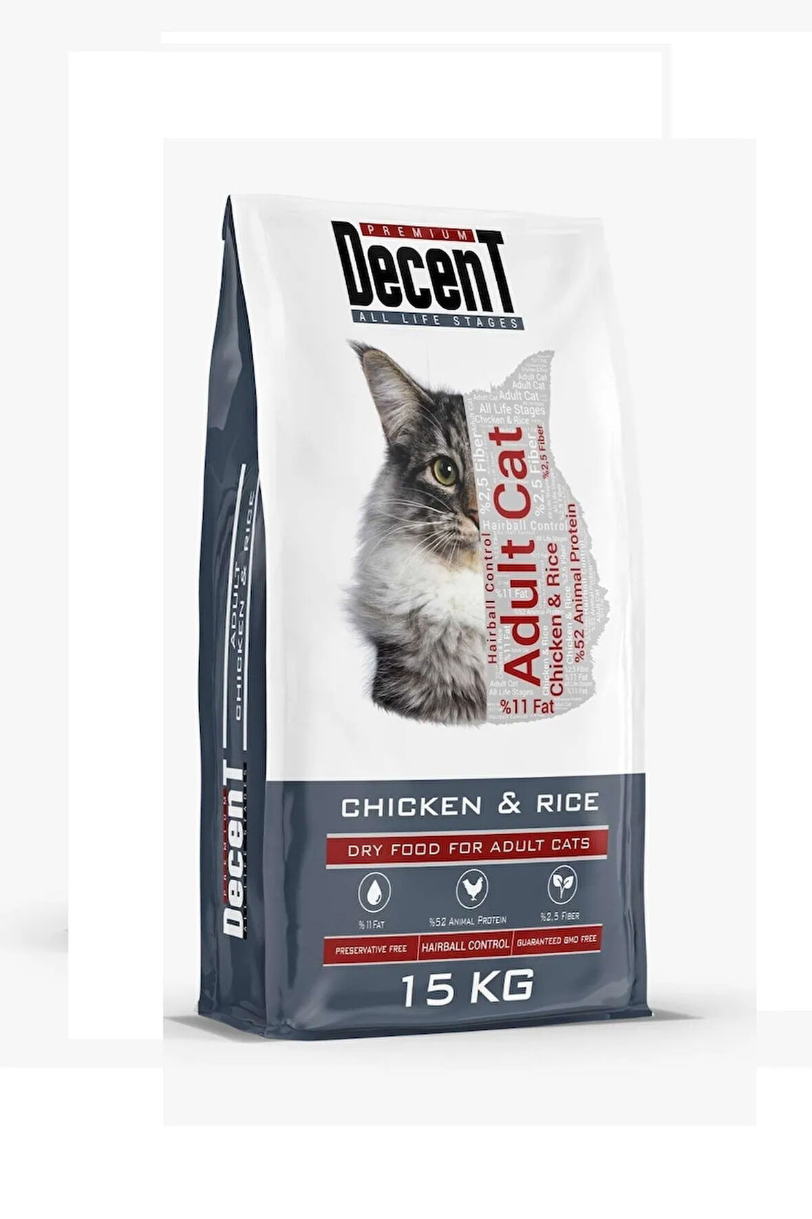 Decent Premium Tavuklu Kedi Maması 15 kg