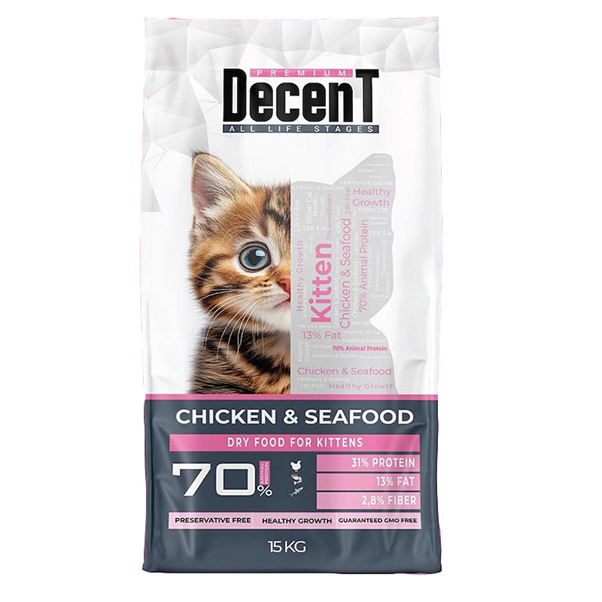 Decent Tavuklu Balıklı Yavru kedi Maması 15 Kg