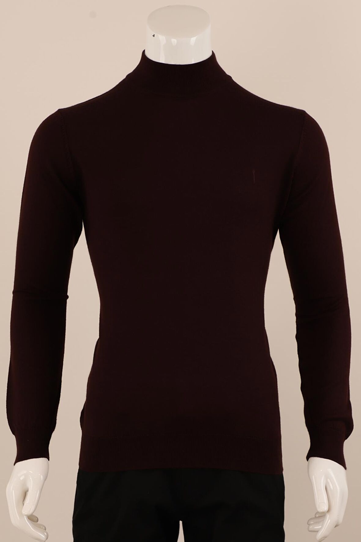 Slim Fit Yünlü Boğazlı Triko