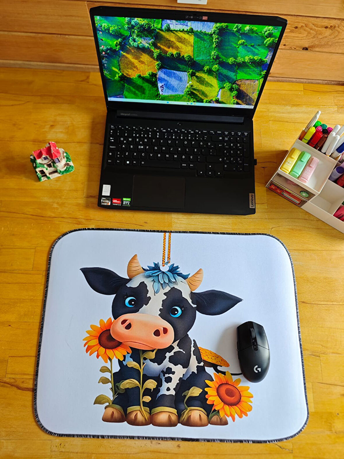 SGE TEKNOLOJİ 55X45 CM SEVİMLİ İNEK KAYDIRMAZ TABAN SPEED YÜZEY OYUNCU MOUSE PAD GAMİNG PAD