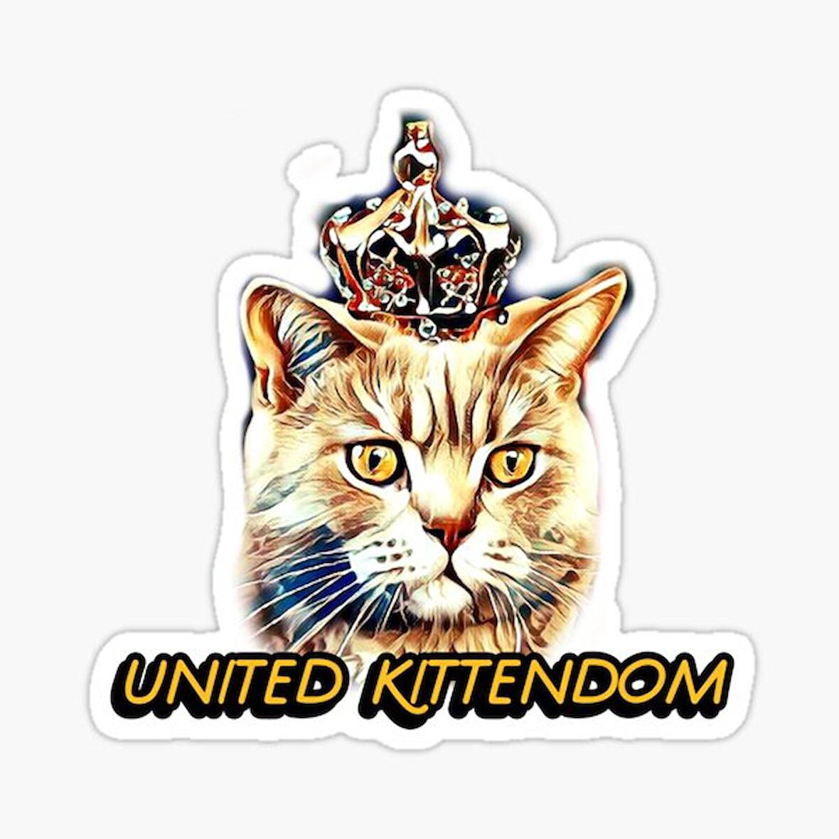 Kral Kedi Araba Oto Sticker Etiket Renkli Etiket