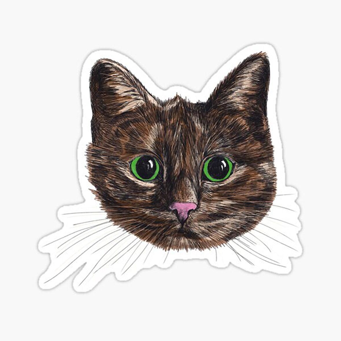 Oto UFak Bebek Kedi Araba Sticker Etiket Renkli V1