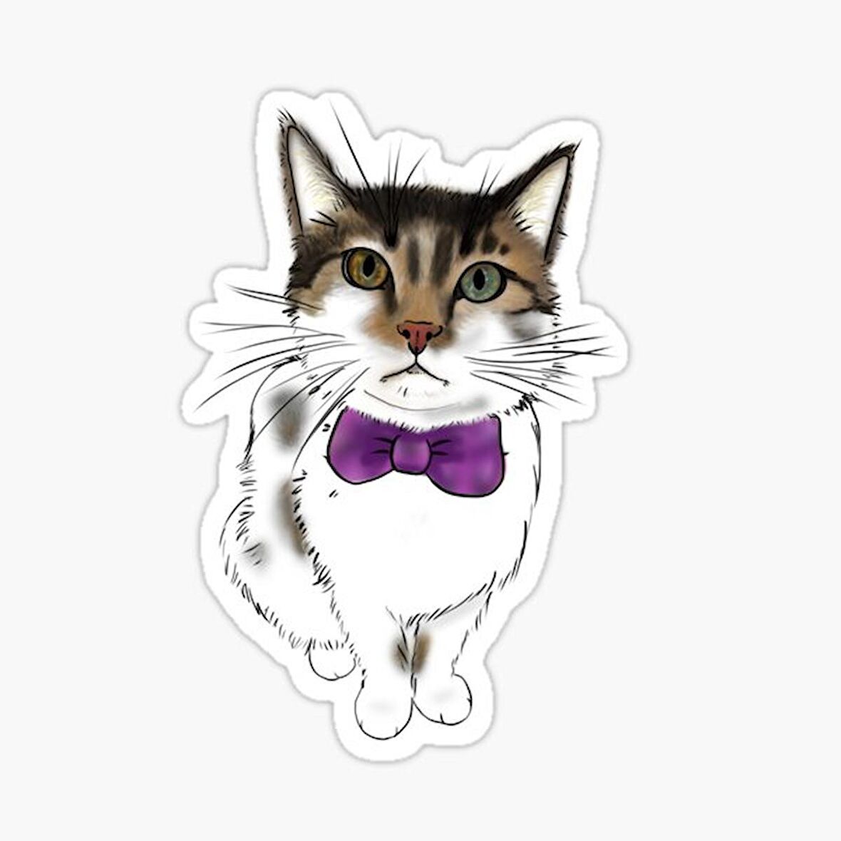 Oto UFak Bebek Kedi Araba Sticker Etiket Renkli V3