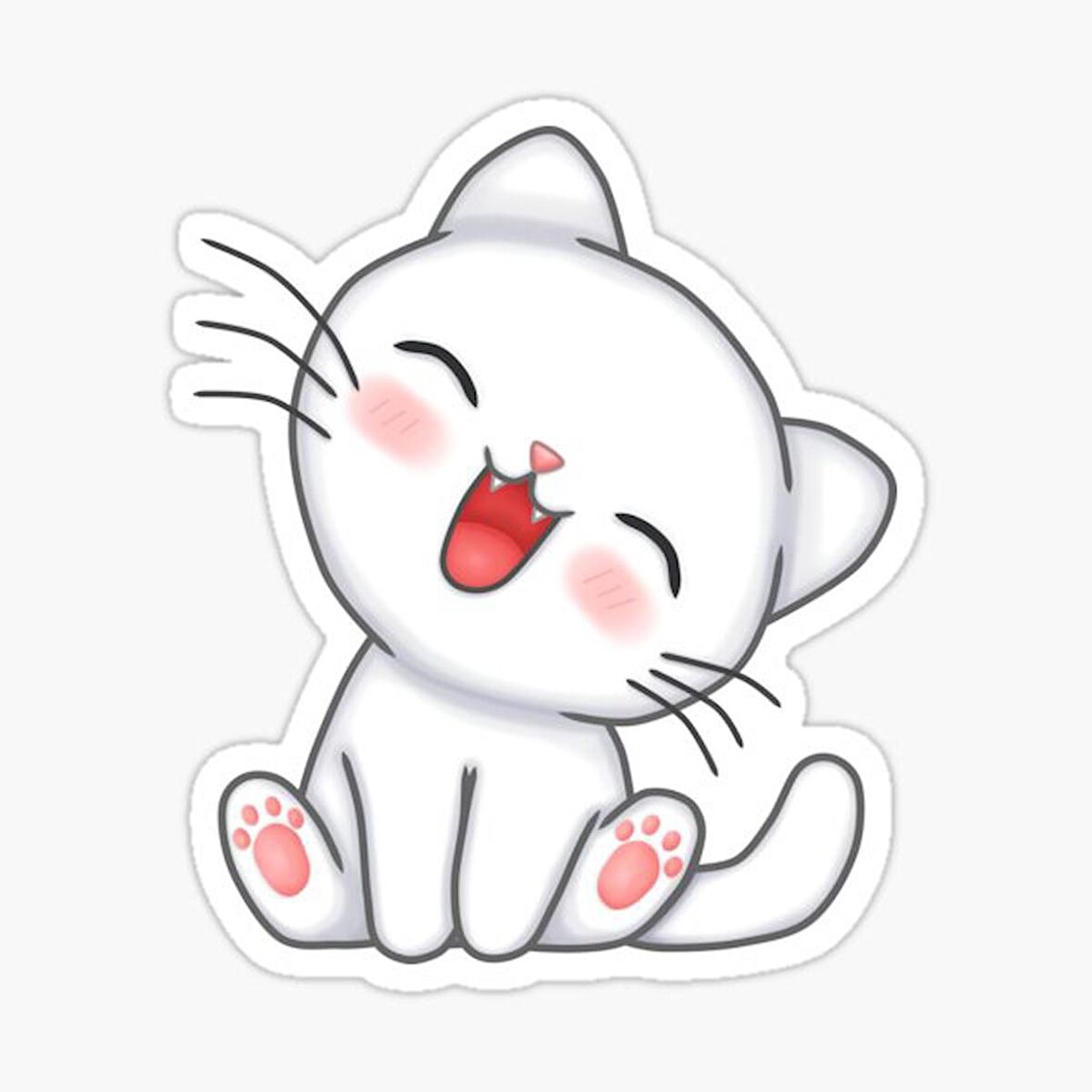 UFak Bebek Kedi Araba Oto Sticker Etiket Renkli A3