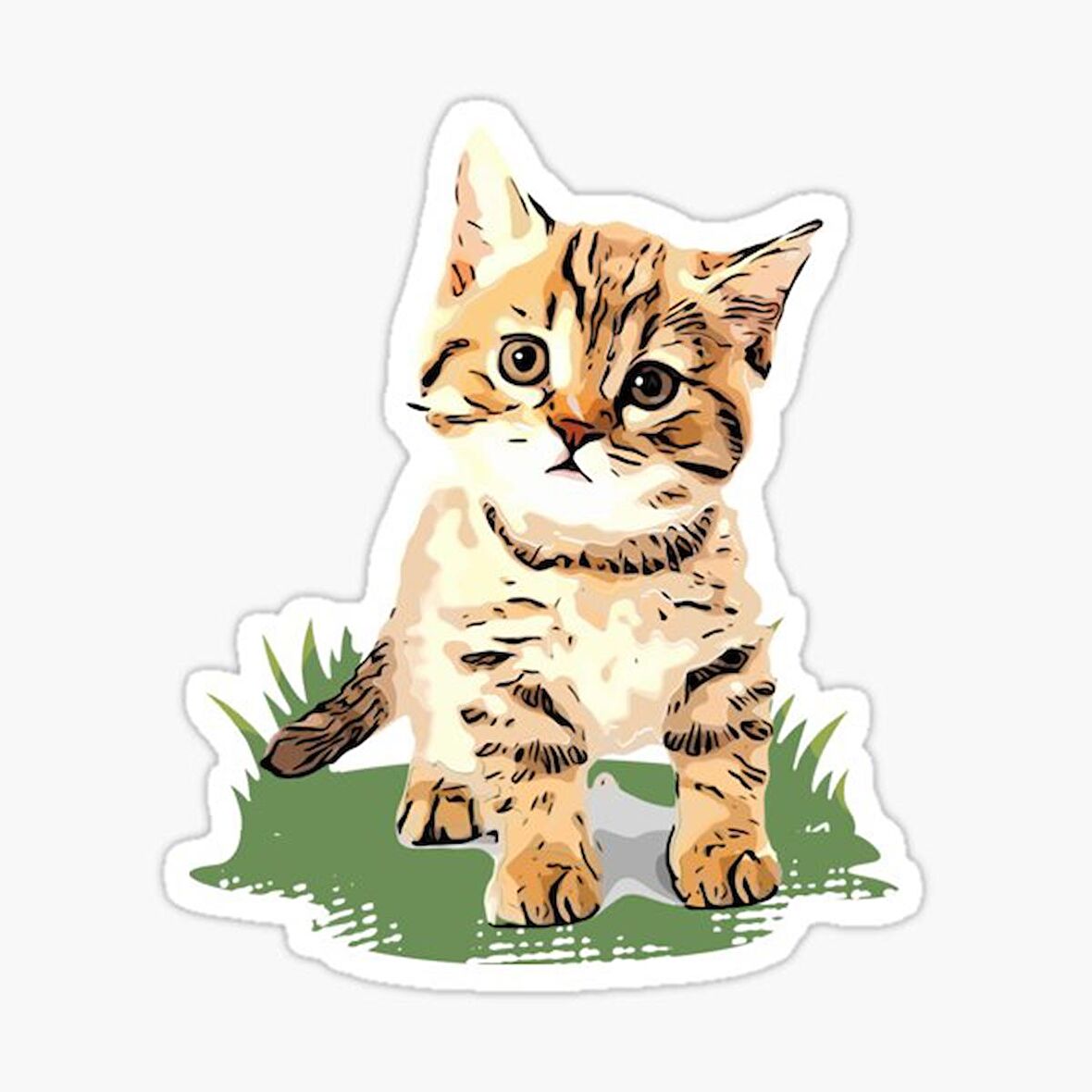 UFak Bebek Kedi Araba Oto Sticker Etiket Renkli A4