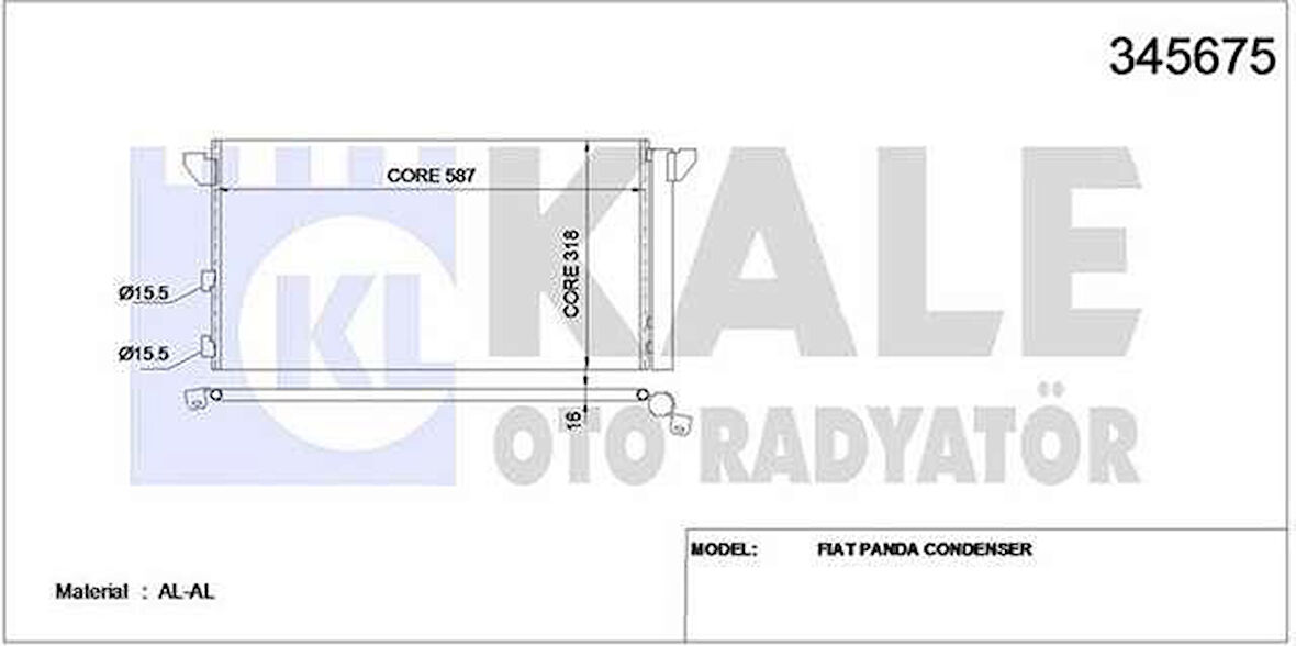 Fiat Klima Radyatoru (kondanser) Panda - Kale 345675