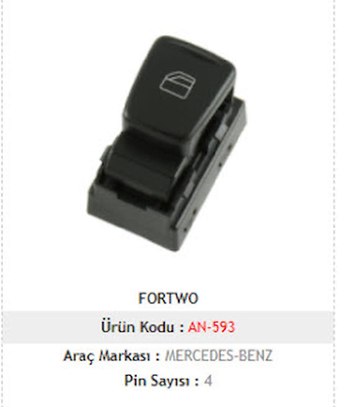 Unıversal Cam Anahtarı>smart Fortwo Sağ - Mcar-An593