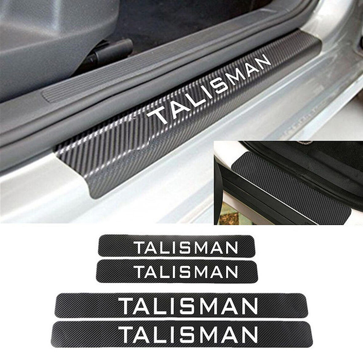 Oto Talisman Karbon Kapı Eşiği Koruma Sticker (4 Adet)