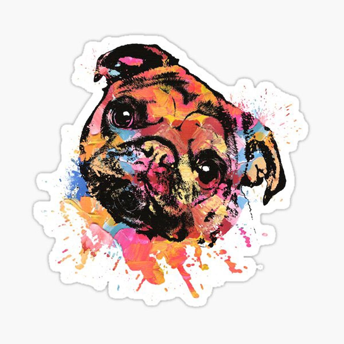 Pug Irkı Cinsi Köpek Sticker Araba Oto Yapıştırması 17CM A6