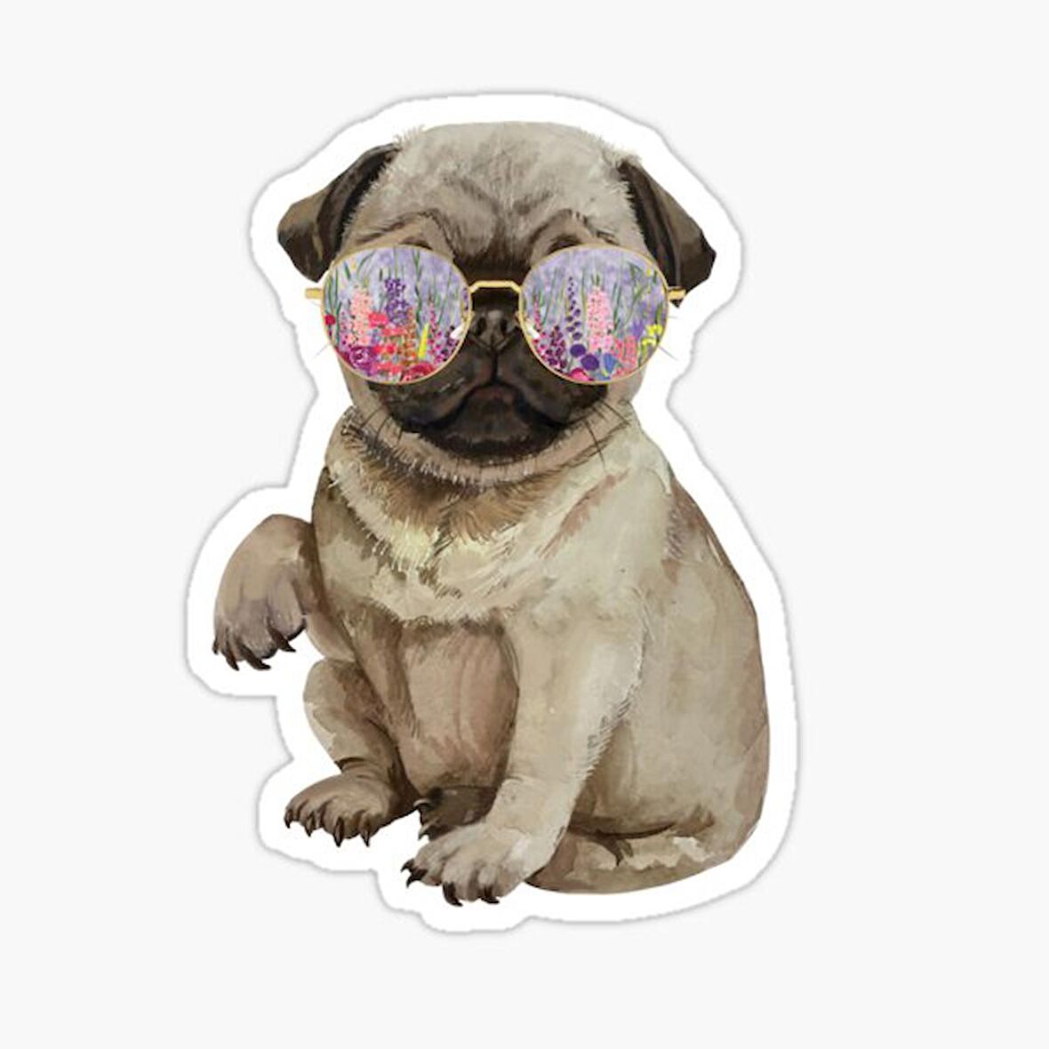 Pug Irkı Cinsi Köpek Sticker Araba Oto Yapıştırması 17CM F4