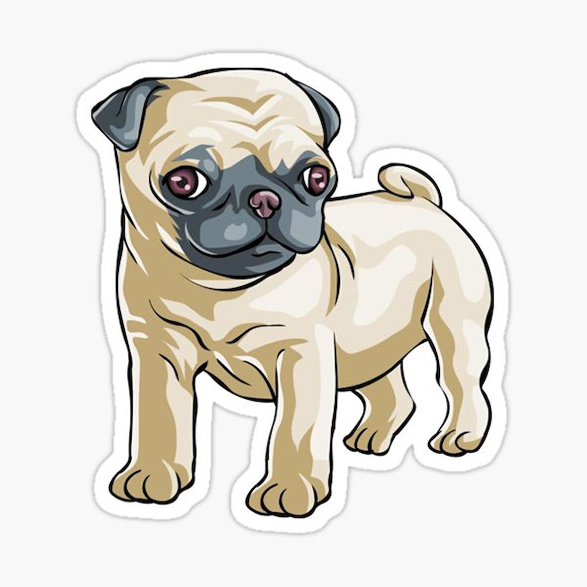 Pug Irkı Cinsi Köpek Sticker Araba Oto Yapıştırması 17CM Z2