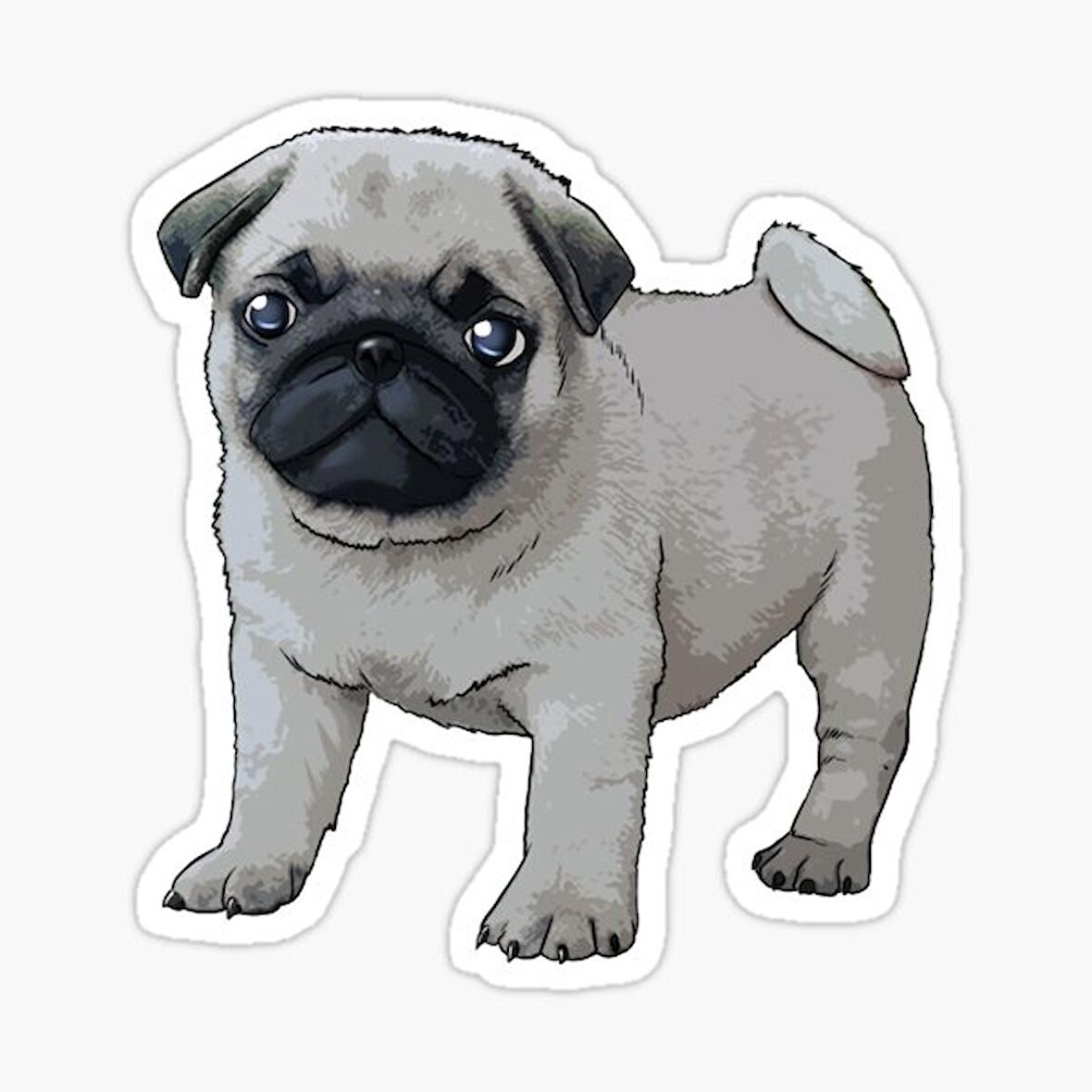 Pug Yavru Cinsi Köpek Sticker Araba Oto Yapıştırması 17CM