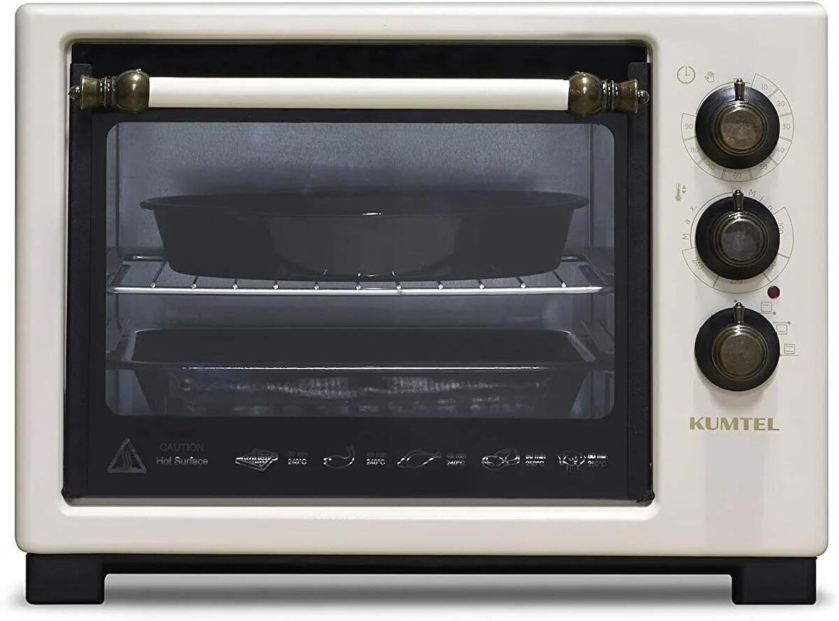 (AMBALAJ HASARLI) Kumtel Tinimini LX-8520 Rustik Bej 20 lt Mini Fırın