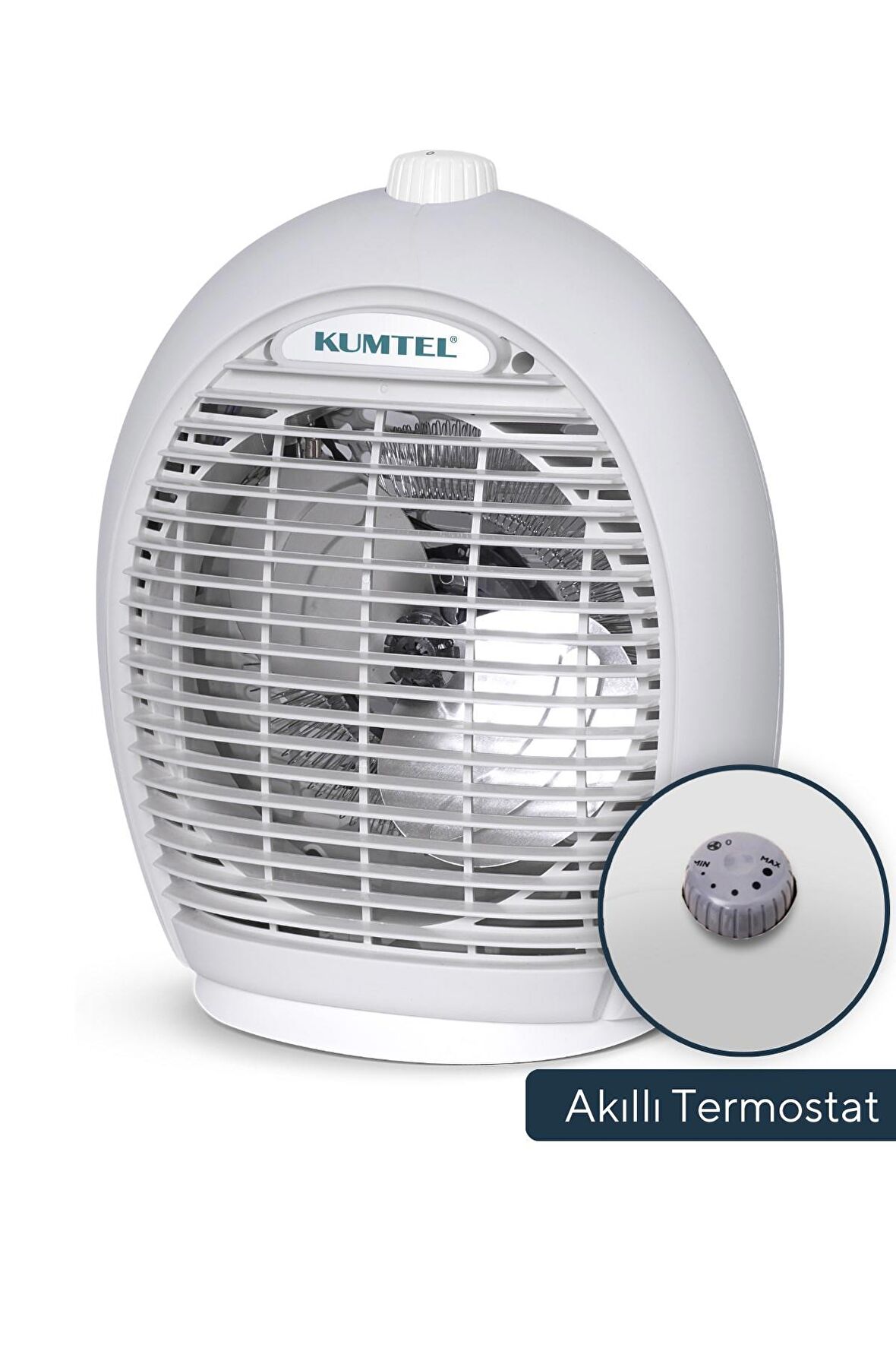 KUMTEL Fanlı Isıtıcı Termostatlı 2000 W LX-6331 T Gri