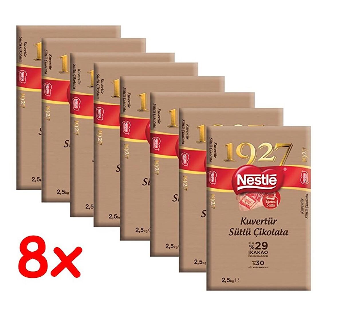 Nestle 1927 Kuvertür Sütlü Çikolata - 2,5 Kg X 8 Adet