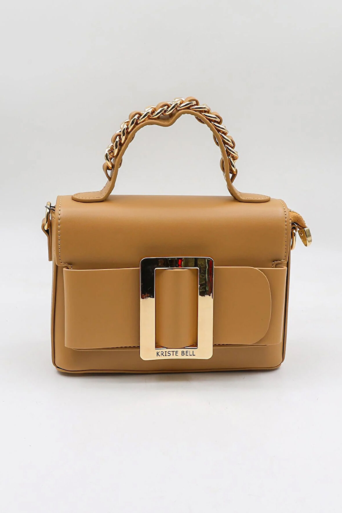 Kriste Bell Marka İthal Klasik Zincir Detaylı kadın Çanta KB969 Taupe