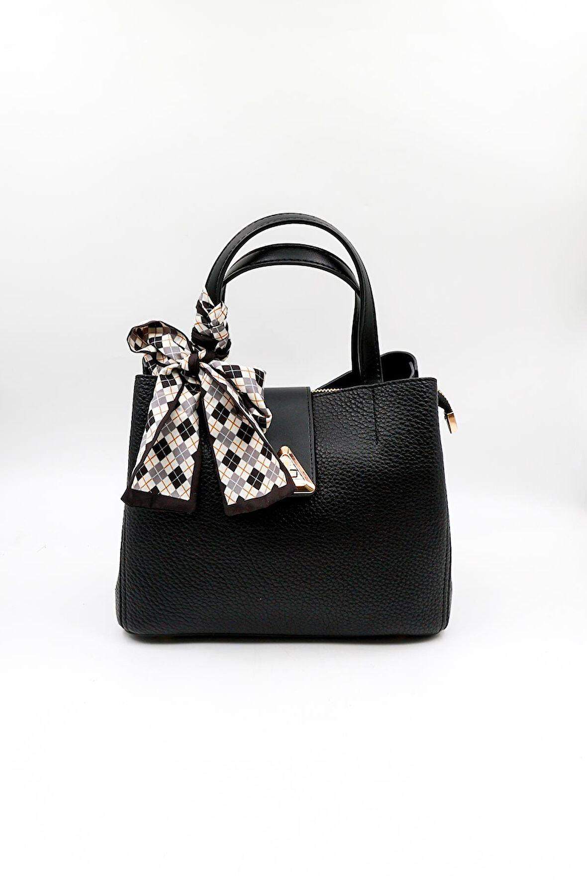 Kriste Bell Marka İthal Fular Detaylı Klasik kadın Çanta KB012 Siyah