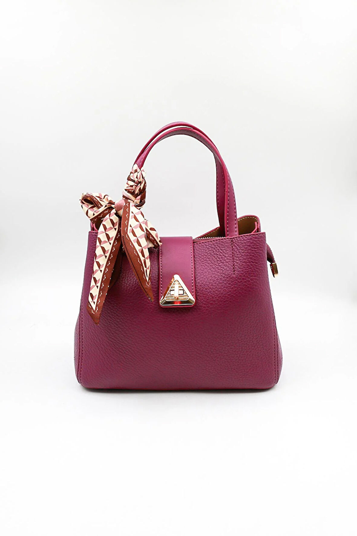 Kriste Bell Marka İthal Fular Detaylı Klasik kadın Çanta KB012 Mor