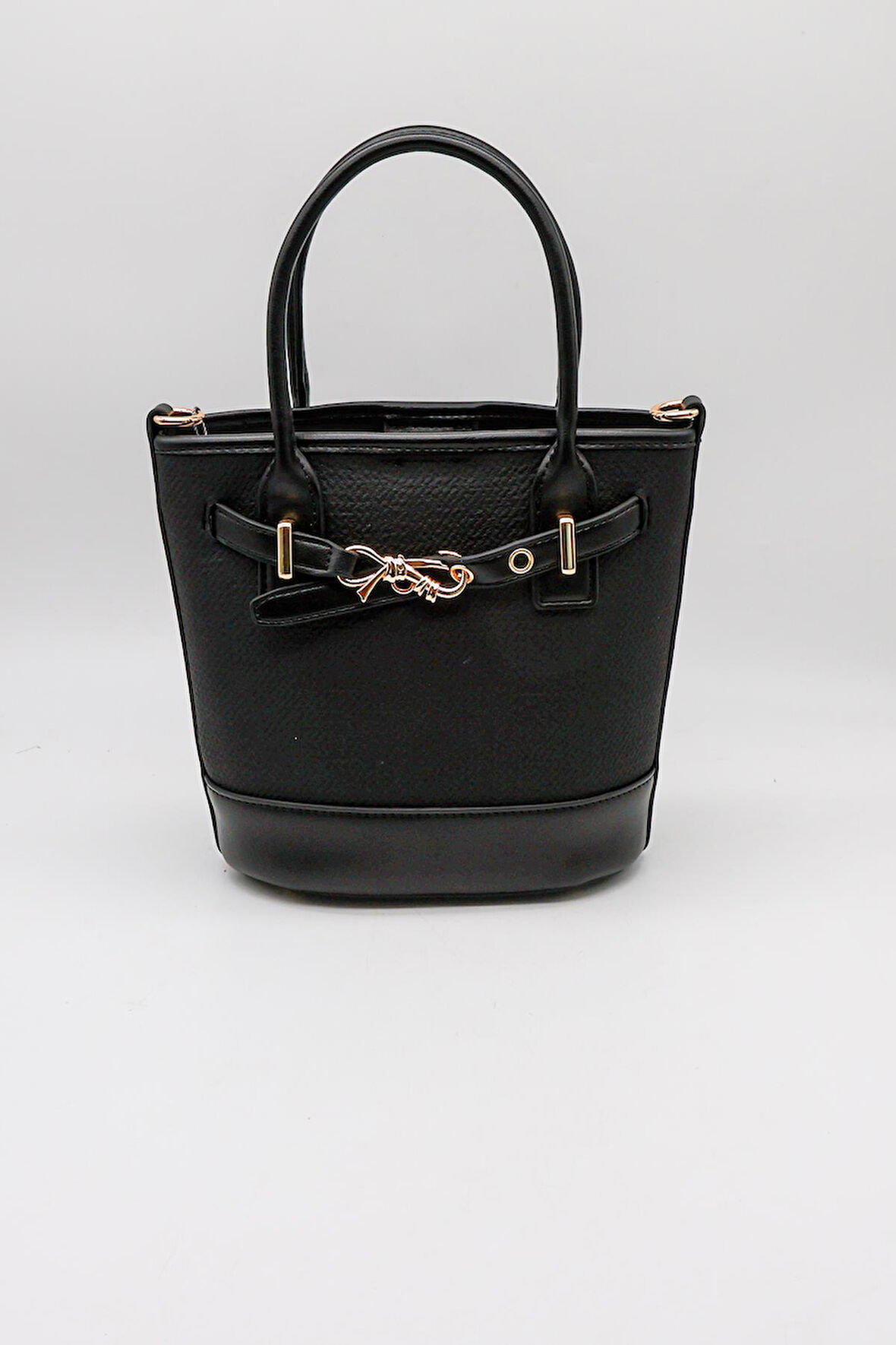 Kriste Bell Marka İthal Kemer Toka Detaylı Kadın Çanta KB026 Siyah