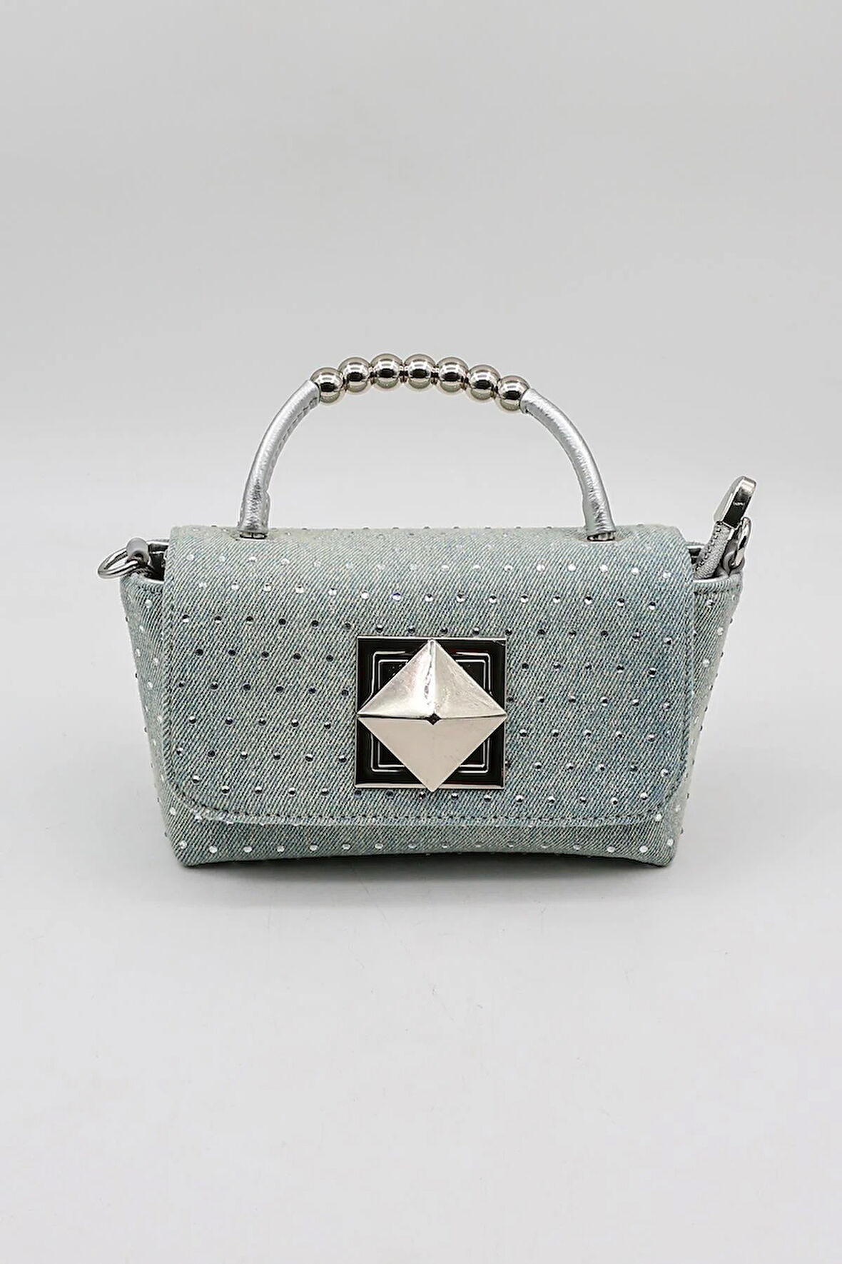 Kriste Bell Marka İthal Kot Taşlı Spor Şık kadın Çanta KB055 Kot Mavi