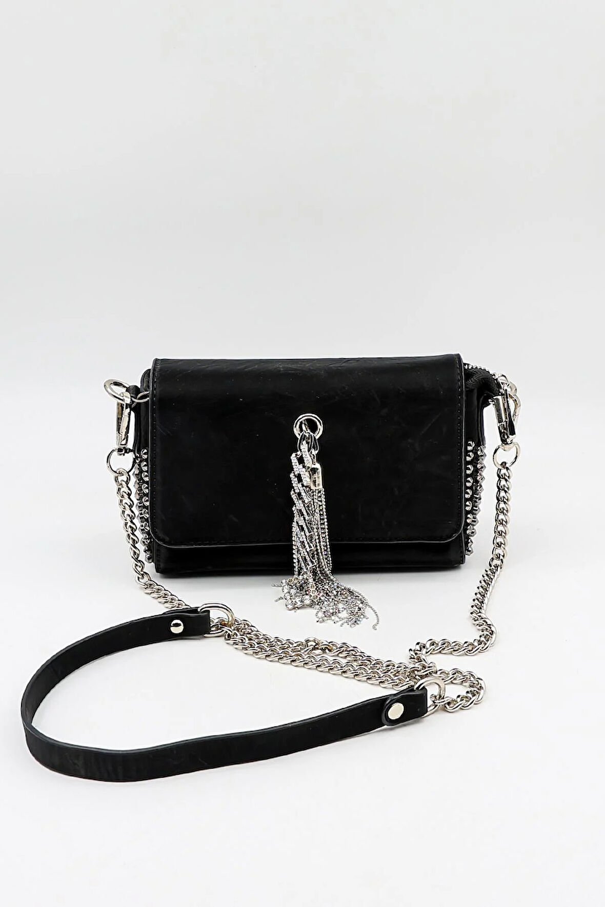 Kriste Bell Marka İthal Zımba ve Taş Detaylı Günlük Şık Kadın Çanta KB662 Siyah