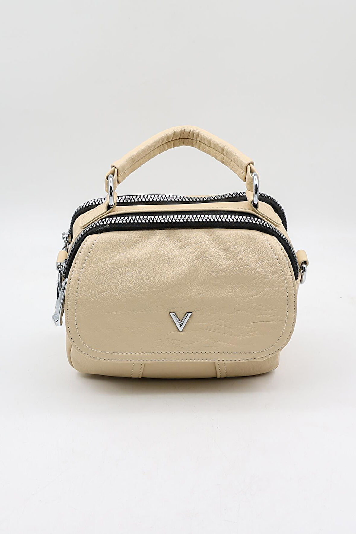 Kriste Bell Marka İthal YıkamaDeri kadin Çanta KB786 Bej