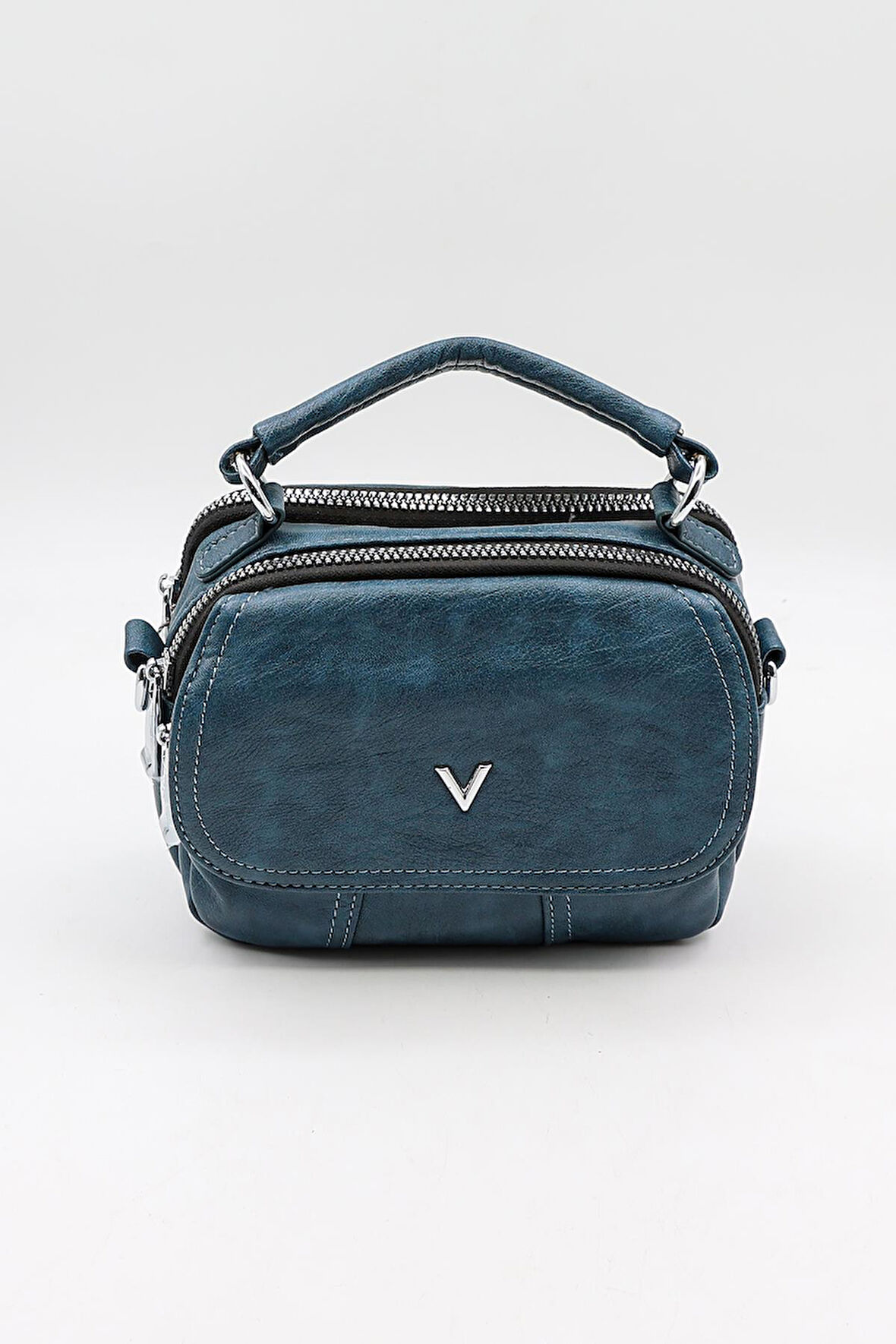 Kriste Bell Marka İthal YıkamaDeri kadin Çanta KB786 Mavi