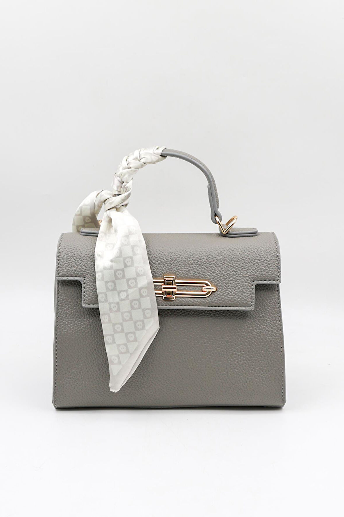 Kriste Bell Marka İthal Fular Deyatlı kadın Çanta KB7435 Gri