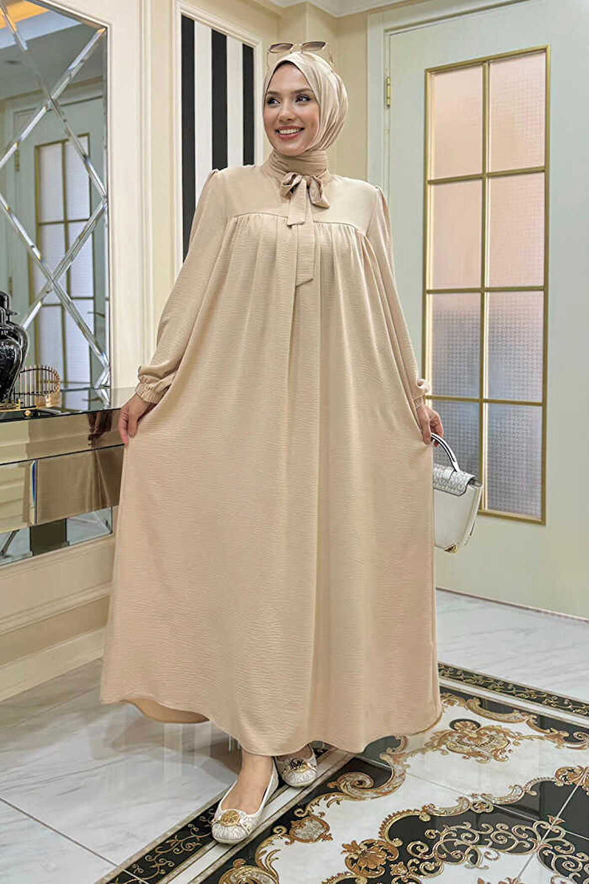 Bebekli Anne Elbisesi 3896 Taş