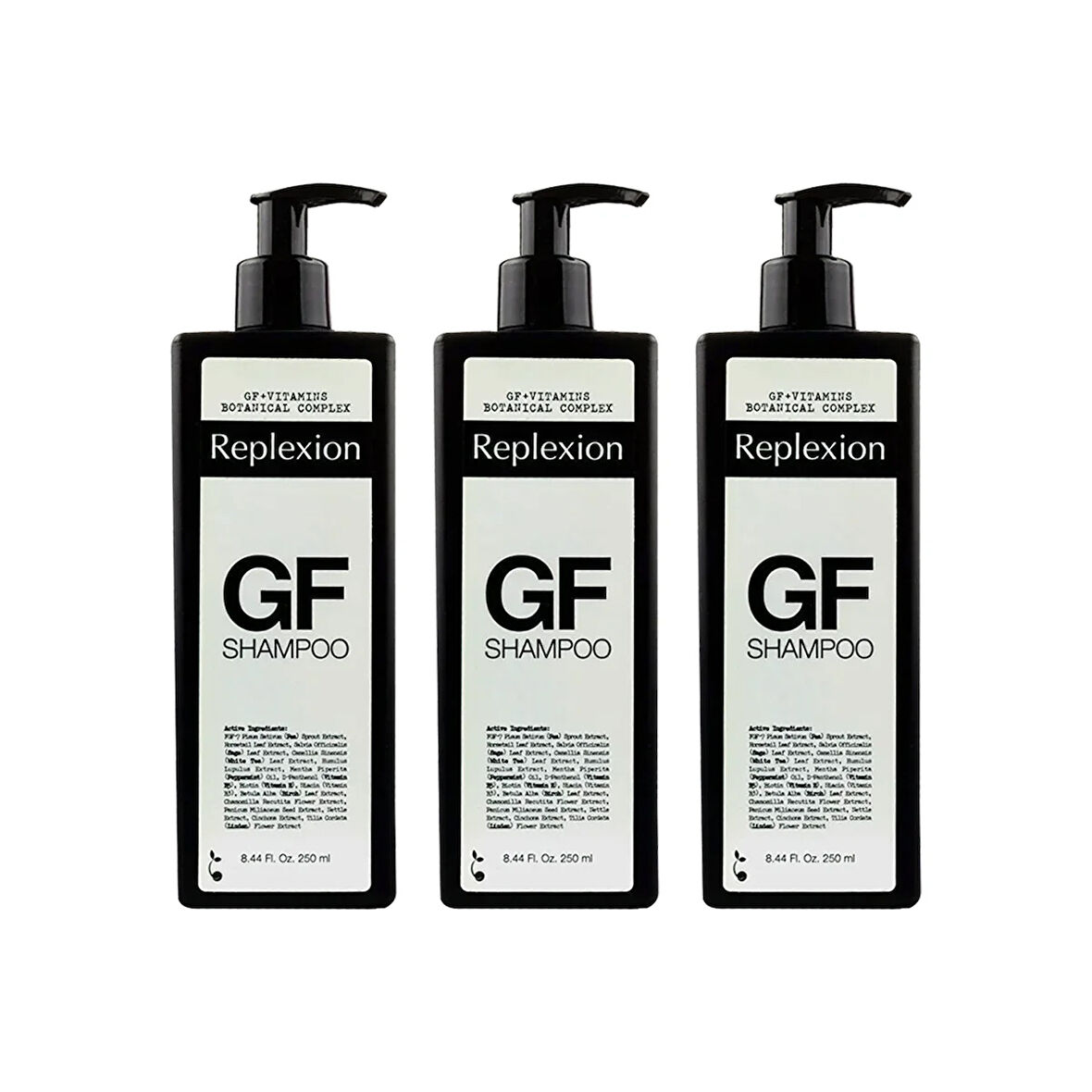 GF SHAMPOO 250ml. x 3 Adet:750ml. Saç Kalınlaştırma, Anti-Hair Loss, Saç Dökülmesini Azaltır, Saç Ekimi, Hair Transplantation