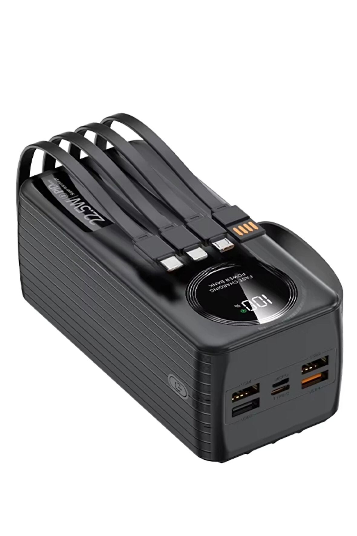 Polygold PG-PW650 50000 mAh Power Bank 22.5W Süper Hızlı Şarj, 4 Dahili Kablolu ve Dijital LED Ekran