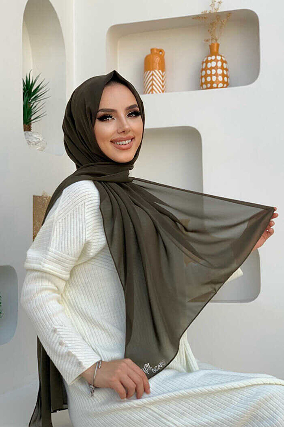 2019 Şifon Şal Haki